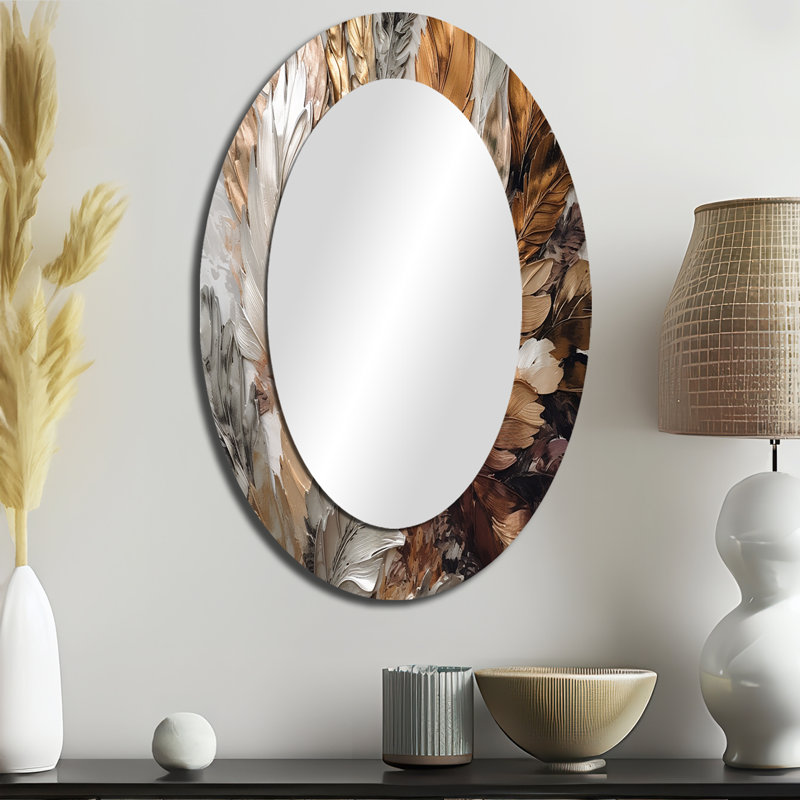 Miroir mural ovale doré, 36 po x 24 po