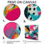 Art abstrait sur toile rose et turquoise abstraite I-810252994-853779741
