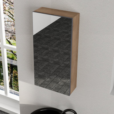 Armoire à pharmacie sans cadre Norvyn de 35,5 cm de largeur avec miroir et 2 tablettes en verre ajustables
