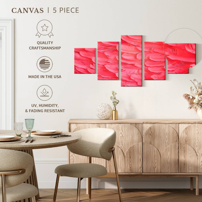 Plumes de flamant rose, H 24 po x l 55 po