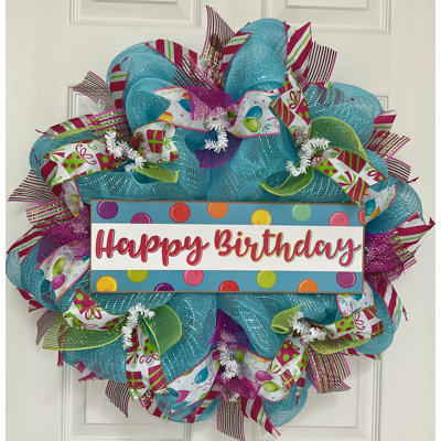 Happy Birthday Wreath With Balloons