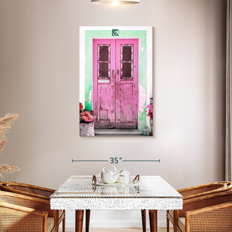 Old Pink Door, 45" H x 30" W