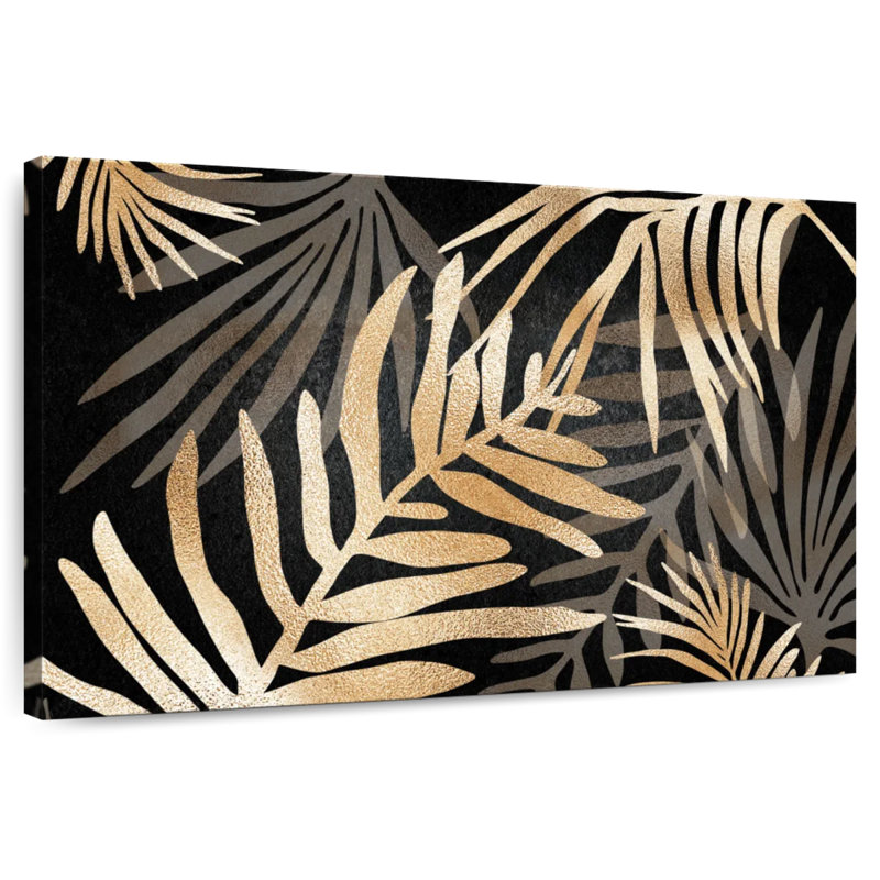 Harnek Glam Leaves noir doré I, H 24 po x l 36 po