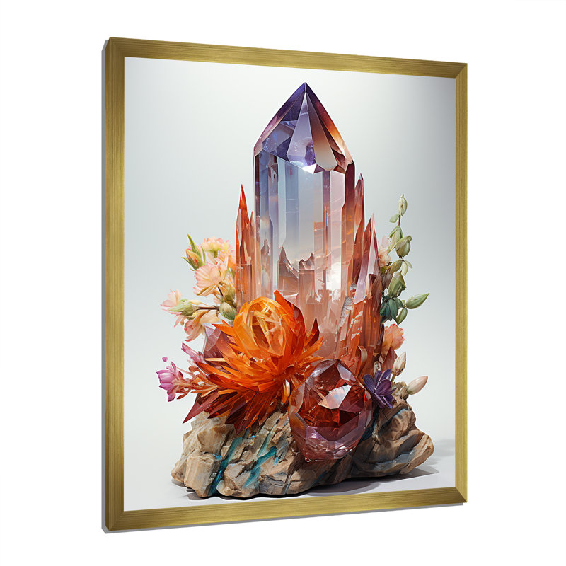 Spiritual Stone Quartz I - Impression, H 20 po x l 12 po x P 1 po, Encadrement doré