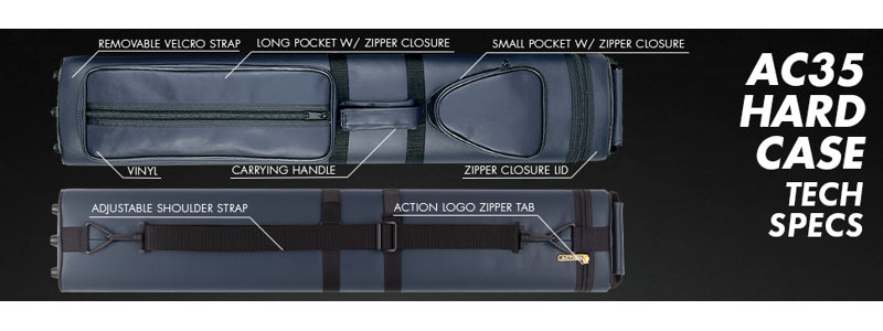 3/5 Hard Pool Cue Case, Blue