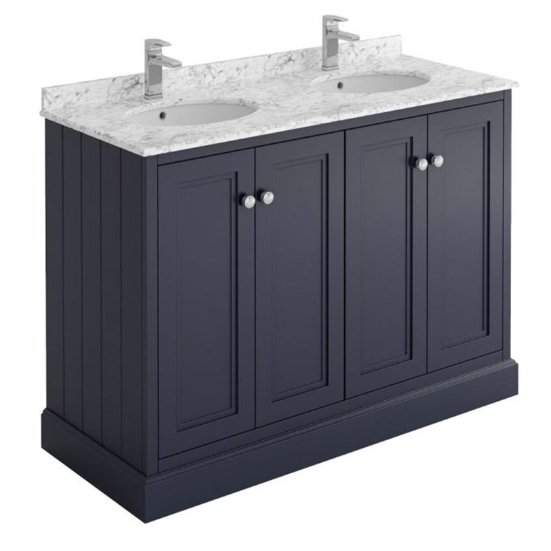 1200mm Double Bathroom Vanity with Undermount Ceramic Basin, Dark Grey