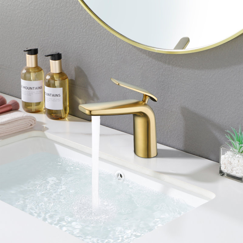 Single-Hole Single-handle Bathroom Faucet, Brushed Gold