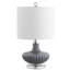Lampe de table en verre et en lucite 18 po Harold