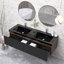 Meuble-lavabo moderne à rayures avec lavabo double-1209883058