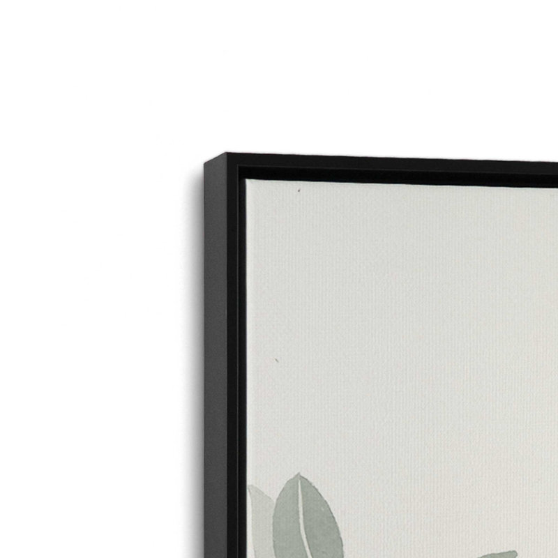 «Sage Leaves II» par Dogwood, L 12 po x H 16 po, Noir, Toile avec cadre