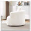 Fauteuil demi-tonneau pivotant en chenille avec coussin décoratif Chenille-697573824