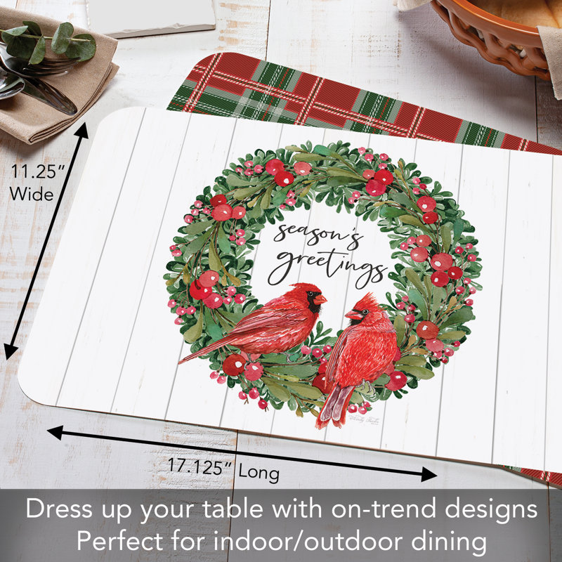 Country Christmas Reversible Rectangular Easy Care Placemats