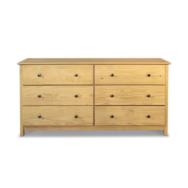 Shaker Solid Wood 6-Drawer Dresser, Natural