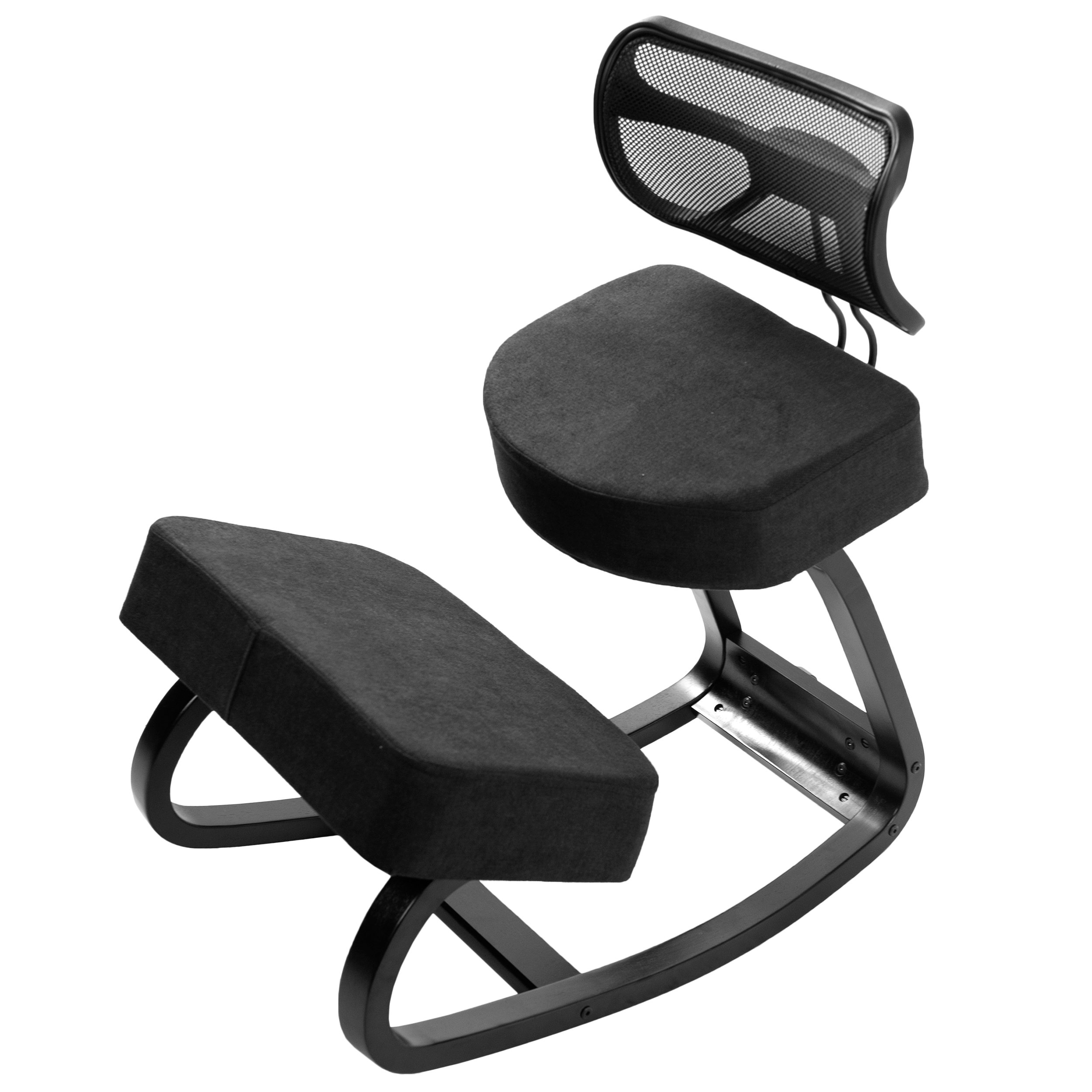 VEVOR Wooden Ergonomic Kneeling Chair Memory Seat Cushion Relieving Body  Black