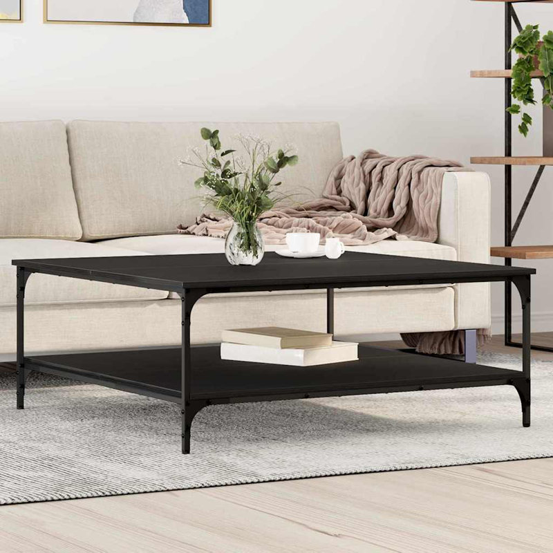 Coffee Table with Storage, Black Oak