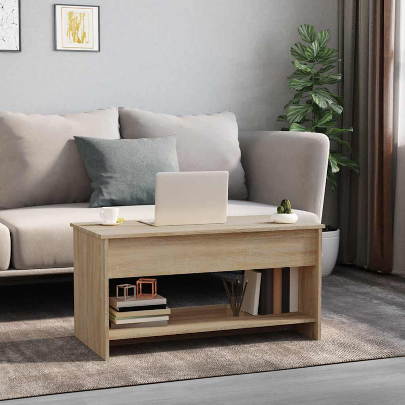 Buglosse Manufactured Wood Frame Single Coffee Table with Storage, Dark Gray, 20.7" H x 40.2" W x 19.7" D