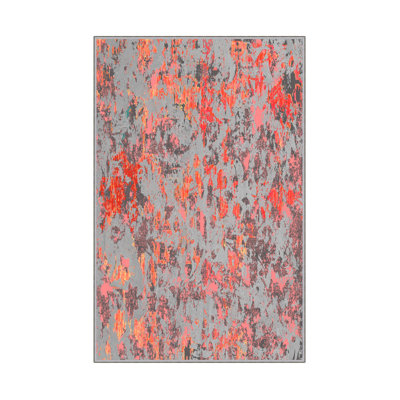 Elegant Hall Carpet, 3D Digital Print Design, 3.9 x 4.9 ft | 100% Polyester, Antibacterial, Non-Slip PVC Dot Underside, Pile Height: 0.04 in, Machine Washable, Perfect for Living Room & Entryway Decor