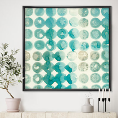 « turquoise aquarelle géométrique ii »-cadre photo sur toile