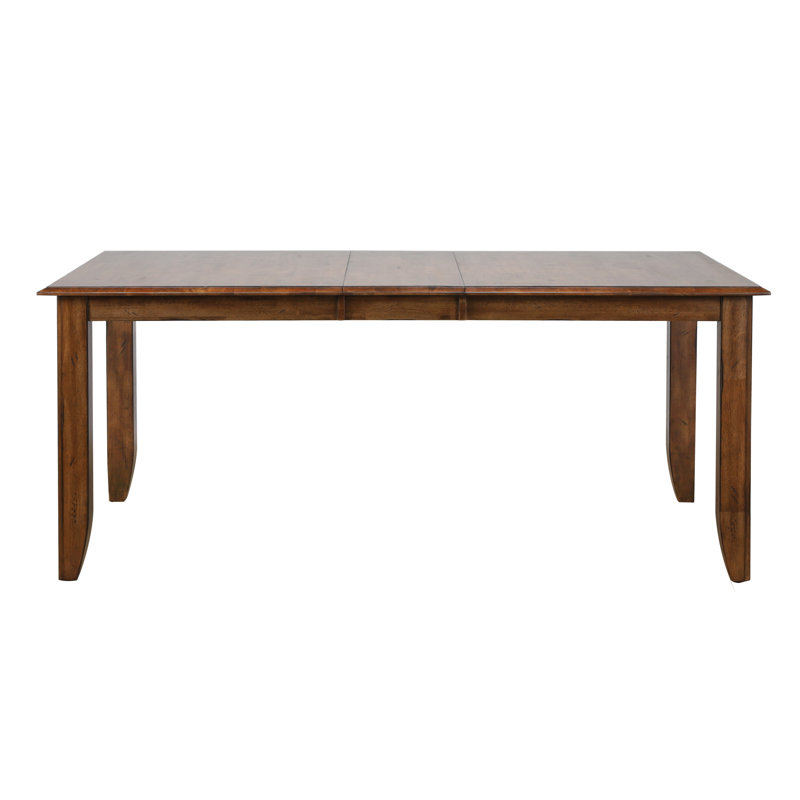 Huerfano Valley 42 " Extendable Oak Rectangular Solid Wood Top with Solid Wood Base Dining Table, Amish Brown