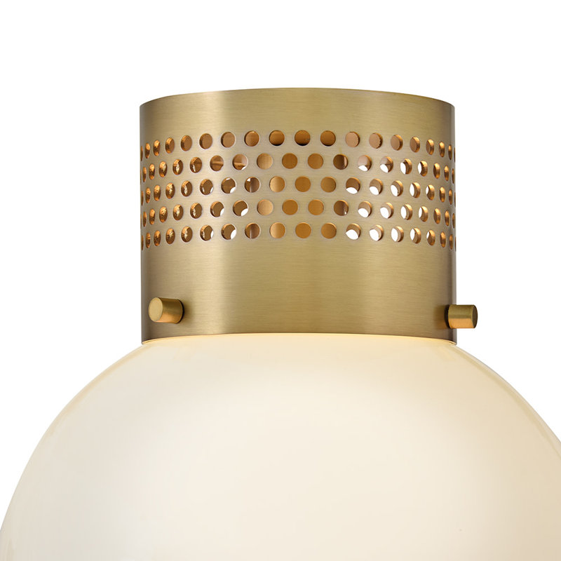 Flush Mount Globe Ceiling Light with Perforated Details, Bronze