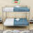 Full Over Full Metal Bunk Bed With Center Legs, Splitable Into 2 Beds-408980547