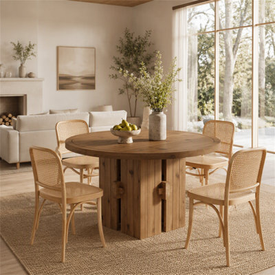 with Solid Wood Base Dining Table