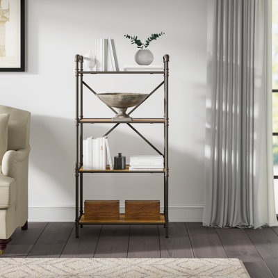 Galien Bookcase in Antique Oak and Sandy Gray by Lark Manor