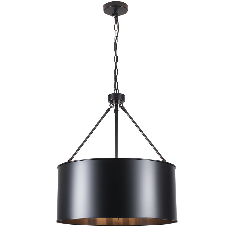 Prall 5 - Light Matte Black Dimmable Drum Chandelier