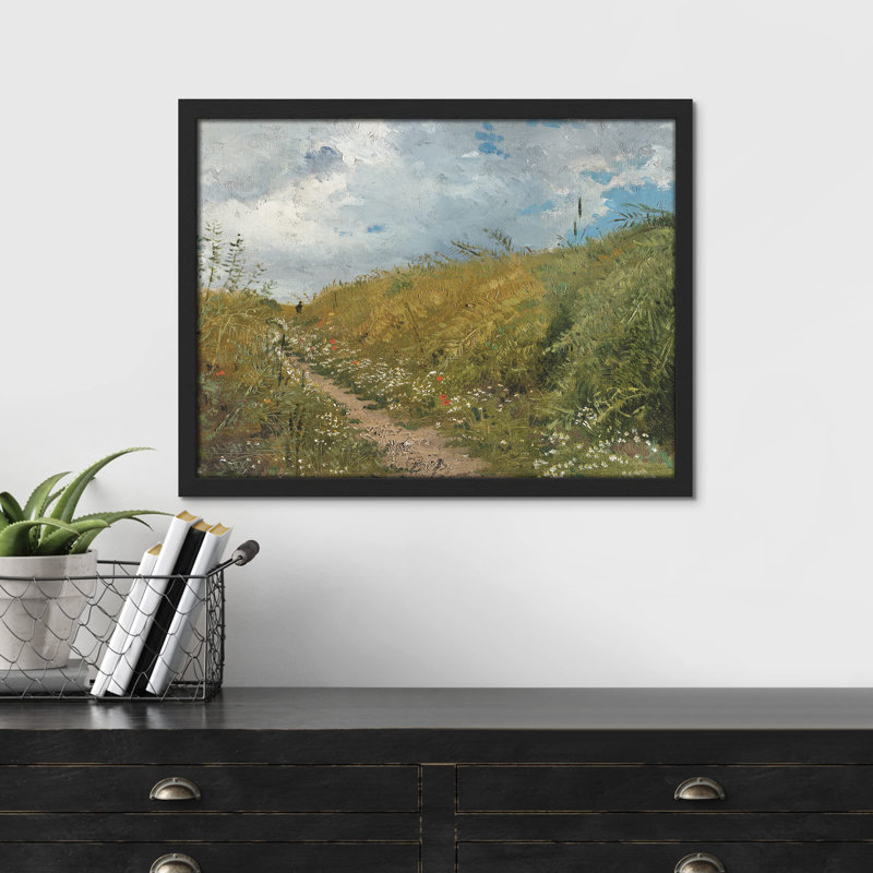 «Green Flower Countryside Cloud Sky» sur, H 12 po x l 16 po, Noir