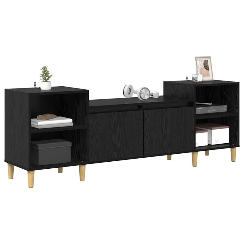 Unfinished TV Stand, 55cm H x 160cm L x 35cm W, Black Oak
