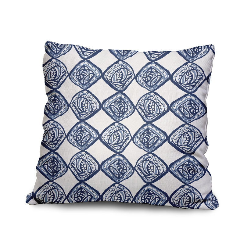 Geometric Reversible Throw Pillow, 20" x 20", Blue