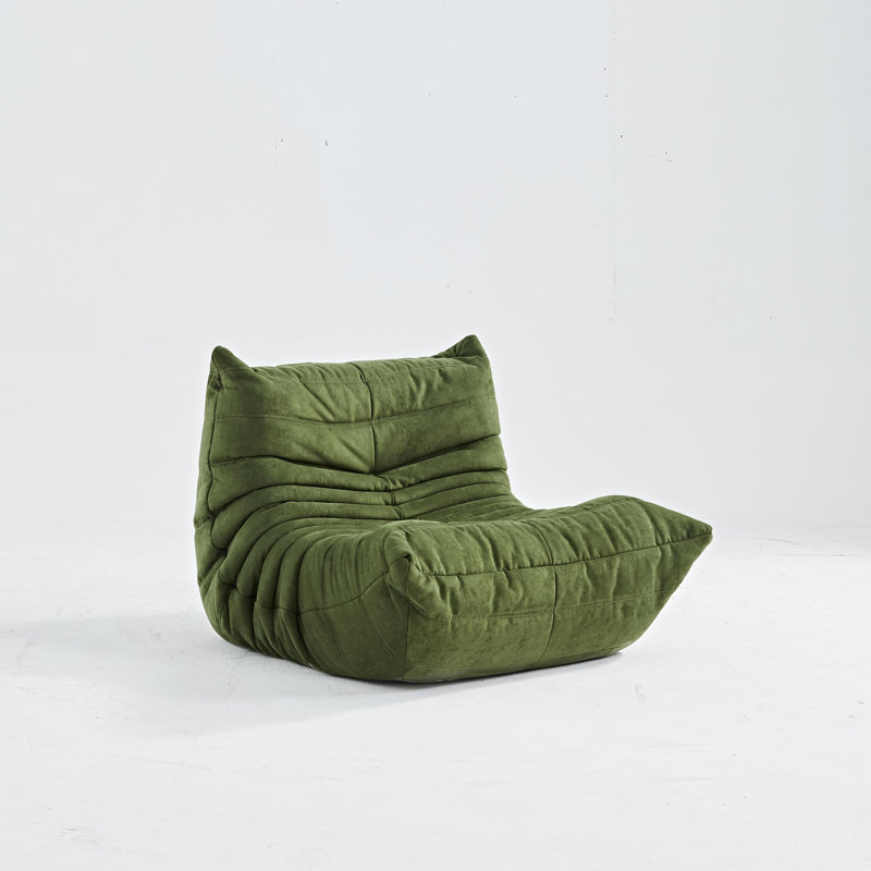 Green Fabric TOGO Ergonomic Design Bean Bag Chairs, Armless Floor Sofa, Single Lounge Chair For Living And Office, Dark Green