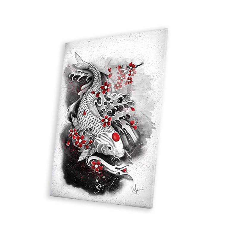 " White Koi " by Marine Loup, 24" H x 16" W x 0.25" D