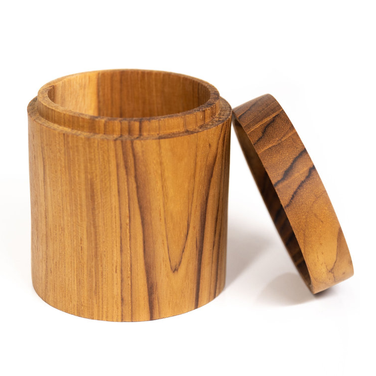 Saratoga Teak Canister - Teak Bathroom Accessories