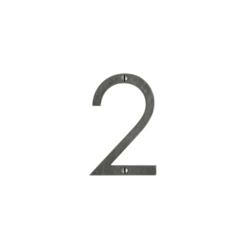 4" House Number, Silicon Bronze Brushed, 6, 2.75" H x 1.63" W x 0.25" D