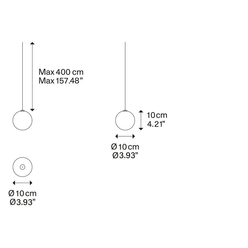 Lodes Random Solo 10 Suspension Lamp Low-V, Frosted White