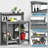 Potting Bench Outdoor Potting Table With Sink, Hdpe Potting Benches For Outside Gardening Table All Weather Use- Grey-1029361311