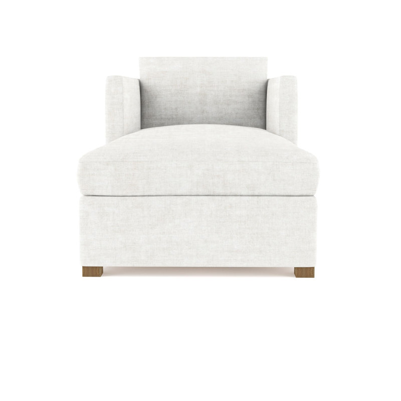 Madison Chaise Lounge, Plush Velvet Oyster, Weathered
