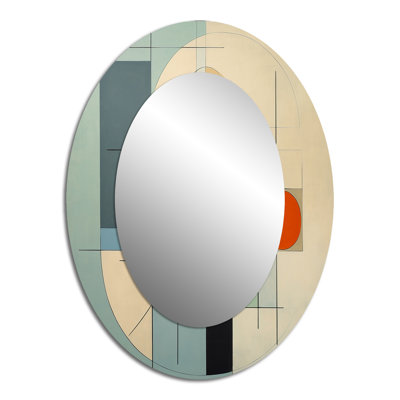 Serendipity Abstract Mid-Century Geometrics II - Mid-Century Oval Wall Mirror