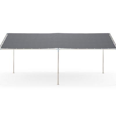 10'X20' Galvanized Steel Carport Canopy, Grey - With Anchor Kit & 3 Reinforced Cables Spacious, Stable Awning Heavy Duty Carport, Kit, Weather Shelter
