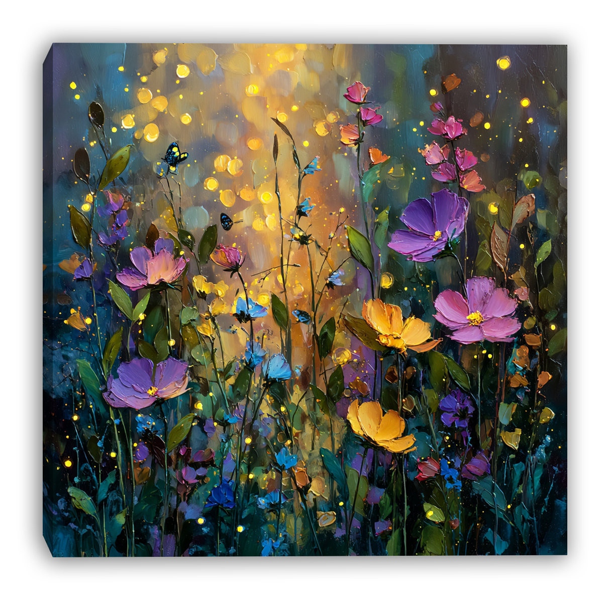 Ophelia & Co. Twilight Blossom Field Wrapped Canvas Wall Art | Wayfair