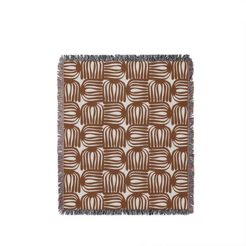 Jeté en coton Hami, Brun rouille, 60 po x 80 po