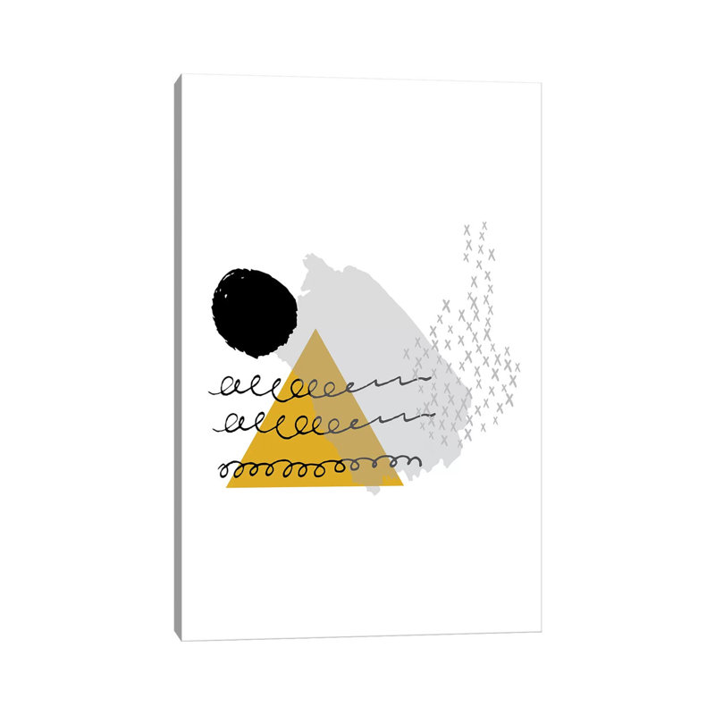 Mountain Sun Mustard And Black - Wrapped Canvas Painting, 152.5 cm H x 101.5 cm W