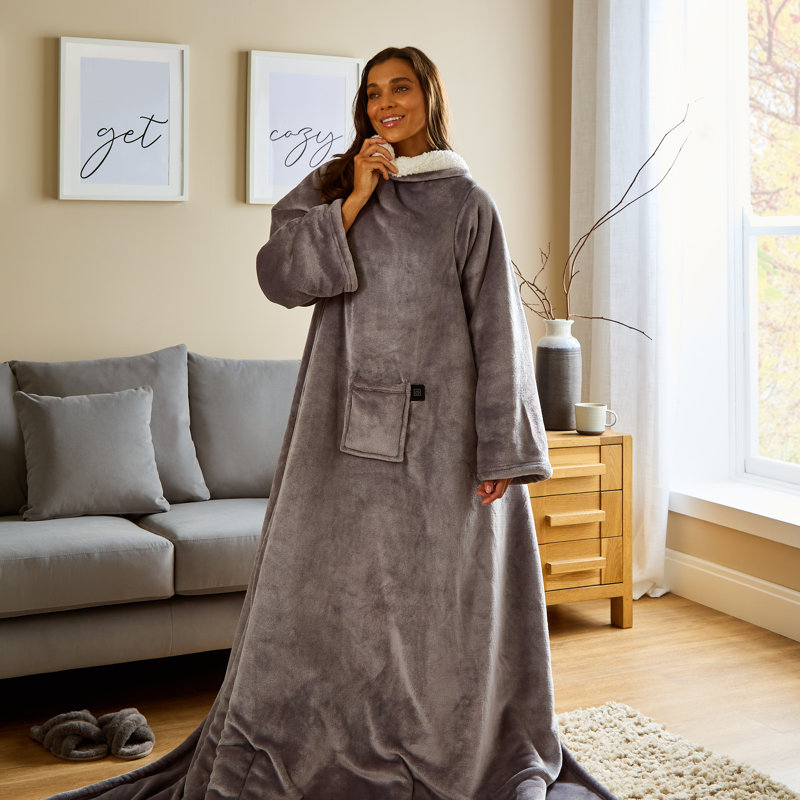 Silentnight Snugsie Usb Heated Wearable Blanket, Grey