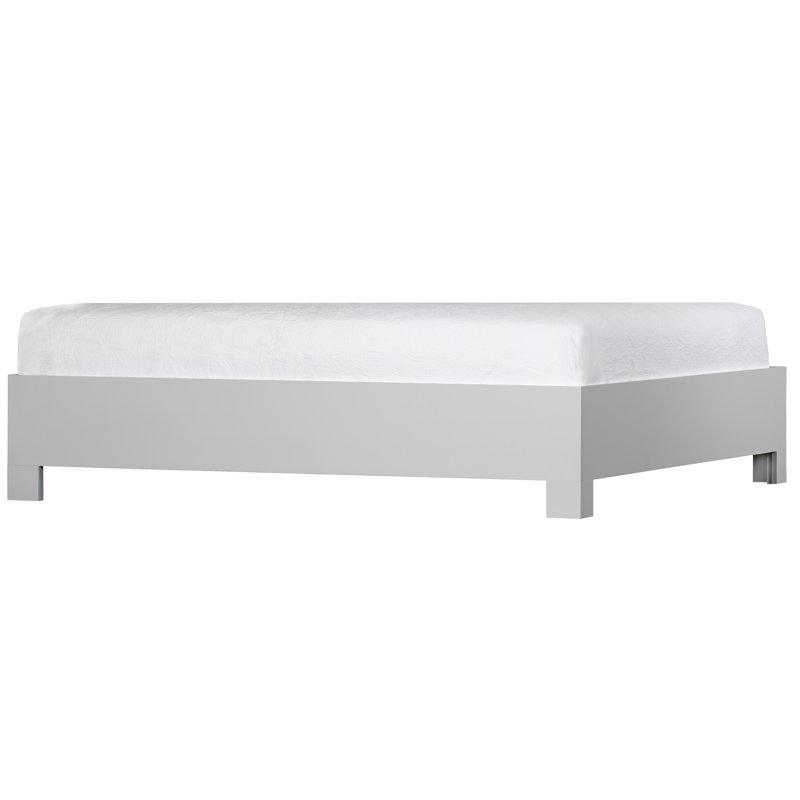 Lit plateforme Mar, Simple, Gris clair