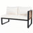 4 Pieces Outdoor Patio Conservation Set, Metal and Wood Frame Sectional L-shaped Sofa with Soft Cushion and a Coffee Tables for Garden, Backyard, Porch and Deck,-1147241321