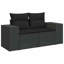  Ensemble de canapé de jardin en rotin PE noir, acier thermolaqué grand