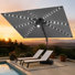 Parasol en porte-à-faux à lumière solaire 141 '× 104' avec base lestée 141