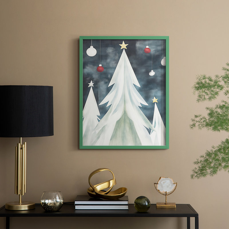 «Christmas Holiday Art DCCCLXV III», reproduction d'art encadrée - bois massif, H 11 po x l 9 po, Vert
