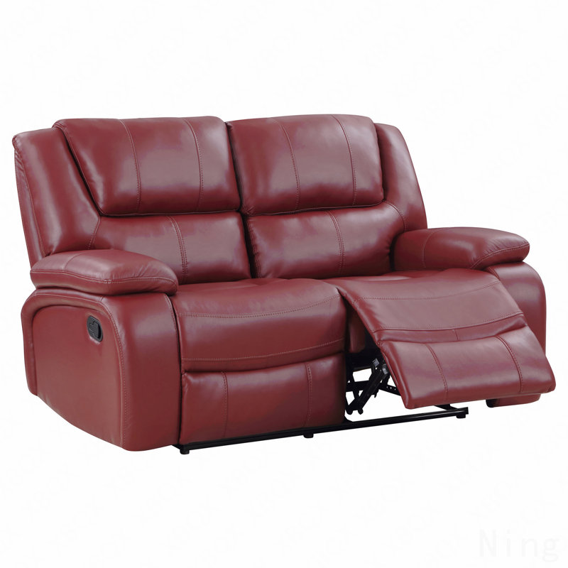 Upholstered Motion Reclining Loveseat, Red